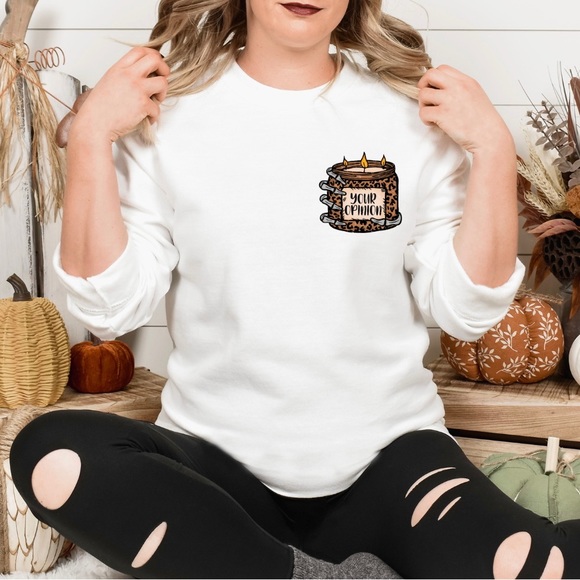 Your opinion can burn mental health graphic crewneck sweatshirt oversized XL - Picture 3 of 10